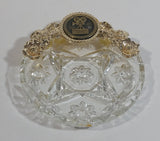 Rare Vintage Universal Studios Crystal Glass and Gold Tone Metal Ash Tray Smoking Movie Film Collectible