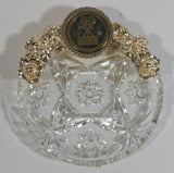 Rare Vintage Universal Studios Crystal Glass and Gold Tone Metal Ash Tray Smoking Movie Film Collectible