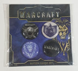 Warcraft Button Badge Set of 4 Round Pins New in Pack Video Computer Game Collectible