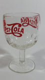 Vintage Pepsi-Cola Soda Pop 6" Tall Heavy Glass Large Goblet Style Stemmed Cup With Red Lettering