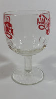 Vintage Pepsi-Cola Soda Pop 6" Tall Heavy Glass Large Goblet Style Stemmed Cup With Red Lettering