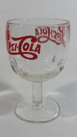 Vintage Pepsi-Cola Soda Pop 6" Tall Heavy Glass Large Goblet Style Stemmed Cup With Red Lettering