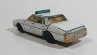 Vintage Warner Bro. ERTL Dukes of Hazzard 1980 Pontiac Bonneville Sheriff Police Cop White Die Cast Toy Car Vehicle TV Show Collectible Blue Lights