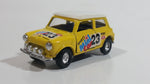 Unknown Brand "Sporty Power Racing #23" Mini Cooper Pullback Yellow Die Cast Motorized Friction Toy Car Vehicle with Opening Doors