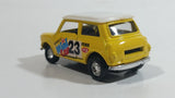 Unknown Brand "Sporty Power Racing #23" Mini Cooper Pullback Yellow Die Cast Motorized Friction Toy Car Vehicle with Opening Doors