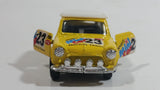 Unknown Brand "Sporty Power Racing #23" Mini Cooper Pullback Yellow Die Cast Motorized Friction Toy Car Vehicle with Opening Doors