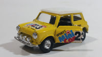 Unknown Brand "Sporty Power Racing #23" Mini Cooper Pullback Yellow Die Cast Motorized Friction Toy Car Vehicle with Opening Doors