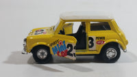 Unknown Brand "Sporty Power Racing #23" Mini Cooper Pullback Yellow Die Cast Motorized Friction Toy Car Vehicle with Opening Doors