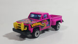 Unknown Brand Bright Hot Pink Ford F-150 Truck with Demon sticker Tampos and Yellow Push Bar Die Cast Toy Car Vehicle