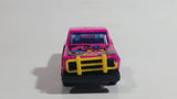 Unknown Brand Bright Hot Pink Ford F-150 Truck with Demon sticker Tampos and Yellow Push Bar Die Cast Toy Car Vehicle