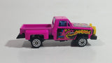 Unknown Brand Bright Hot Pink Ford F-150 Truck with Demon sticker Tampos and Yellow Push Bar Die Cast Toy Car Vehicle