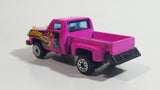 Unknown Brand Bright Hot Pink Ford F-150 Truck with Demon sticker Tampos and Yellow Push Bar Die Cast Toy Car Vehicle