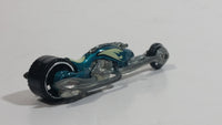 2008 Hot Wheels Team: Custom Bikes Hammer Sled Motorcycle Aqua Green Blue Die Cast Toy Motorbike Vehicle