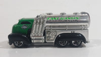 2009 Hot Wheels Fast Gassin Fuel Truck Green with Chrome Tank Die Cast Toy Car Vehicle