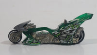 2005 Hot Wheels Rebel Rides Fright Bike Motorcycle Translucent Green Die Cast Toy Car Vehicle