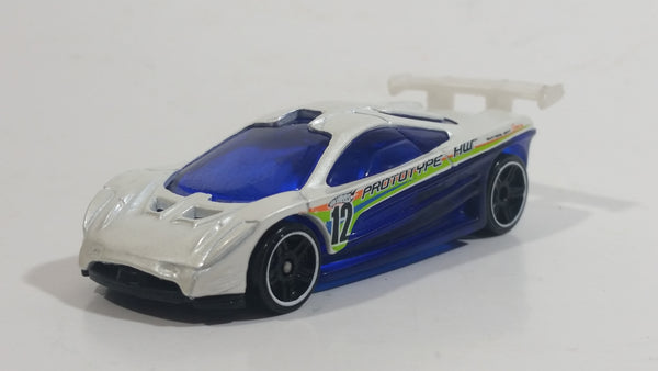 2008 Hot Wheels Rock 'n' Road GT Prototype 12 White Die Cast Toy Car Vehicle