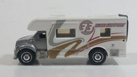 HTF Variation 2008 Matchbox MBX Motor Home RV #33 Racing Support Silver White MB756 Die Cast Toy Car Recreational Vehicle with Opening Rear Gate