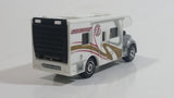 HTF Variation 2008 Matchbox MBX Motor Home RV #33 Racing Support Silver White MB756 Die Cast Toy Car Recreational Vehicle with Opening Rear Gate