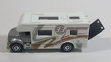 HTF Variation 2008 Matchbox MBX Motor Home RV #33 Racing Support Silver White MB756 Die Cast Toy Car Recreational Vehicle with Opening Rear Gate