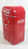 Drink Coca-Cola In Bottles Ice Cold Coke Soda Pop Red Refrigerator Vending Machine Shaped Tin Metal Beverage Collectible