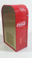 Drink Coca-Cola In Bottles Ice Cold Coke Soda Pop Red Refrigerator Vending Machine Shaped Tin Metal Beverage Collectible