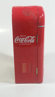 Drink Coca-Cola In Bottles Ice Cold Coke Soda Pop Red Refrigerator Vending Machine Shaped Tin Metal Beverage Collectible