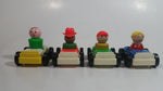 Vintage Fisher Price Little People Set of 4 Cars with Metal Axles and Set of 4 Characters 3 of Which Are Wooden