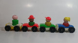 Vintage Fisher Price Little People Set of 4 Cars with Metal Axles and Set of 4 Characters 3 of Which Are Wooden