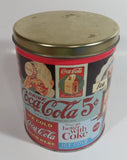 1994 Coca-Cola Coke Soda Pop Carriage Trade Mini Twist Pretzels Nostalgic Tin With Gold Lid Beverage Advertising Collectible