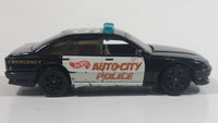 1996 Hot Wheels Police Cruiser Black with White Doors #96 Auto City Die Cast Toy Emergency Response Cop Vehicle