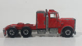 HTF Rare 1981 Hot Wheels Steering Rigs Peterbilt Semi Truck Rig Red Die Cast Toy Car Vehicle Hong Kong