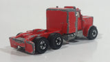 HTF Rare 1981 Hot Wheels Steering Rigs Peterbilt Semi Truck Rig Red Die Cast Toy Car Vehicle Hong Kong