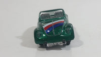 Unknown Brand (Possibly Summer) No. 8636 VW Volkwagen Beetle Cabriolet Convertible Dark Green Die Cast Toy Car Vehicle