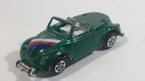 Unknown Brand (Possibly Summer) No. 8636 VW Volkwagen Beetle Cabriolet Convertible Dark Green Die Cast Toy Car Vehicle