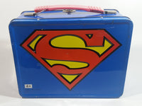 DC Comics Blue Superman Tin Metal Lunch Box Superhero Collectible