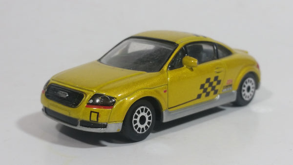 Realtoy Audi TT Yellow ZZA Confine Black Checkered Die Cast Toy Race Car Vehicle