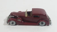 1983 Hot Wheels '35 Classic Caddy Cadillac Maroon Die Cast Toy Car Vehicle