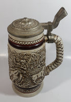 1981 Avon Western Roping, Chuck Wagon, Cattle Drive Ceramic Beer Stein with Lid