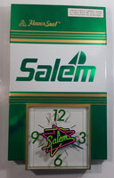 1992 Salem Tobacco "Flavour Seal" Green and White Clock Advertising Sign Cigarettes Smoking Collectible