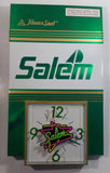 1992 Salem Tobacco "Flavour Seal" Green and White Clock Advertising Sign Cigarettes Smoking Collectible