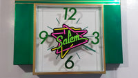 1992 Salem Tobacco "Flavour Seal" Green and White Clock Advertising Sign Cigarettes Smoking Collectible