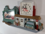 1990 Drink Coca-Cola In Bottles Coke Soda Pop Sprite Boy 50's Style Service Garage Gas Station Collector's Clock 14" x 18 1/2" Soft Drink Beverage Collectible