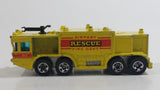 1981 Hot Wheels Workhorses Airport Rescue Yellow Fire Truck Die Cast Toy Car Firefighting Emergency Rescue Vehicle Hong Kong