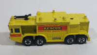 1981 Hot Wheels Workhorses Airport Rescue Yellow Fire Truck Die Cast Toy Car Firefighting Emergency Rescue Vehicle Hong Kong