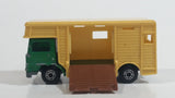Vintage 1977 Lesney Matchbox Superfast No. 40 Bedford Horse Box Truck Green and Beige Die Cast Toy Car Vehicle