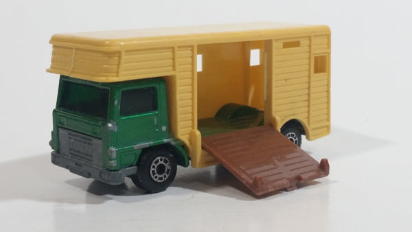 Vintage 1977 Lesney Matchbox Superfast No. 40 Bedford Horse Box Truck Green and Beige Die Cast Toy Car Vehicle