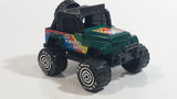 1987 Remco 4 Wheel Drive 4x4 Jeep STP Autolite Green and Black Die Cast Toy Car Off-Roading Vehicle