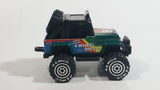 1987 Remco 4 Wheel Drive 4x4 Jeep STP Autolite Green and Black Die Cast Toy Car Off-Roading Vehicle