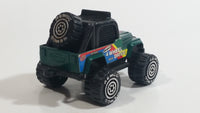 1987 Remco 4 Wheel Drive 4x4 Jeep STP Autolite Green and Black Die Cast Toy Car Off-Roading Vehicle