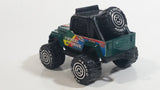 1987 Remco 4 Wheel Drive 4x4 Jeep STP Autolite Green and Black Die Cast Toy Car Off-Roading Vehicle